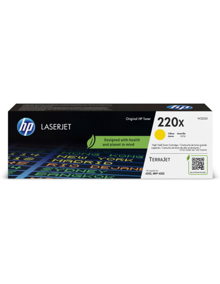 HP 220X High Capacity Yellow Toner Cartridge, 5500 pages, for HP Color LaserJet Pro 4301, 4302, 4303