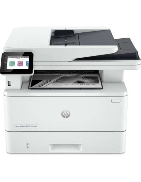 HP LaserJet Pro MFP 4102dw AIO All-in-One Printer - A4 Mono Laser, Print/Copy/Dual-Side Scan, Automatic Document Feeder, Auto-D