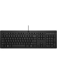HP 125 G2 USB Wired Keyboard, Sanitizable, Copilot Key - Black - US ENG