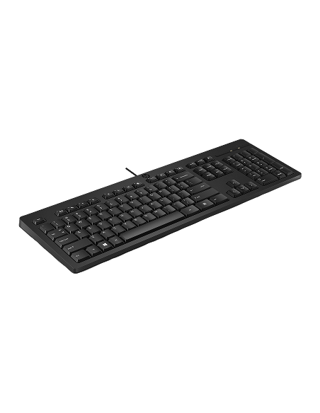 HP 125 G2 USB Wired Keyboard, Sanitizable, Copilot Key - Black - US ENG