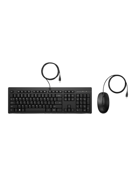 HP 225 G2 USB Wired Mouse Keyboard Combo, Copilot Key - Black - US ENG