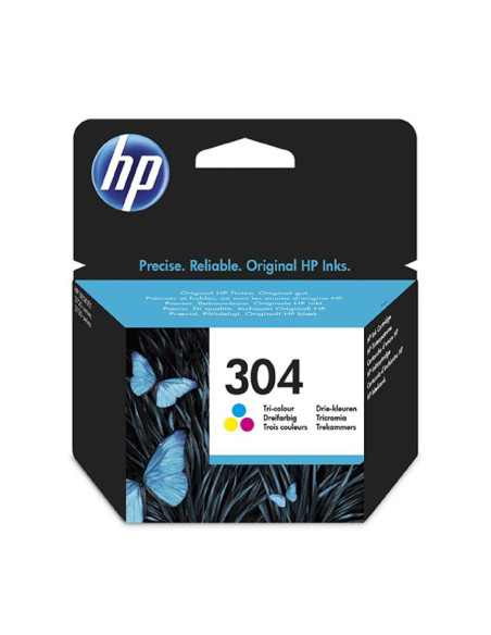 HP 304 Tri-color Ink Cartridge, 100 pages, for HP DeskJet 2620,2630,2632,2633,3720,3730,3732,3735