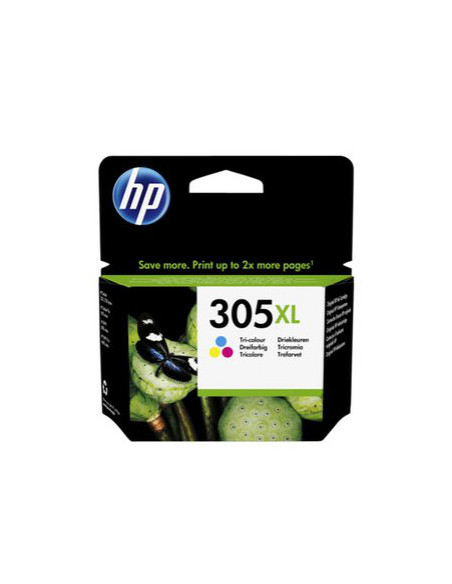 HP 305XL High Yield Tri-Color Ink Cartridge, 200 pages, for HP DeskJet 2300, 2710, 2720, Plus 4100