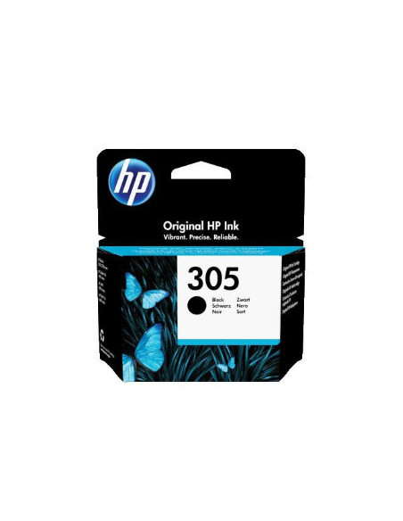 HP 305 Black Ink Cartridge, 120 pages, for HP DeskJet 2300, 2710, 2720, Plus 4100