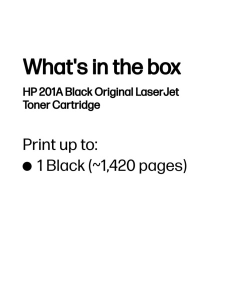 HP 201A Black Laser Toner Cartridge, 1500 pages, for HP Color LaserJet 277, Pro M252