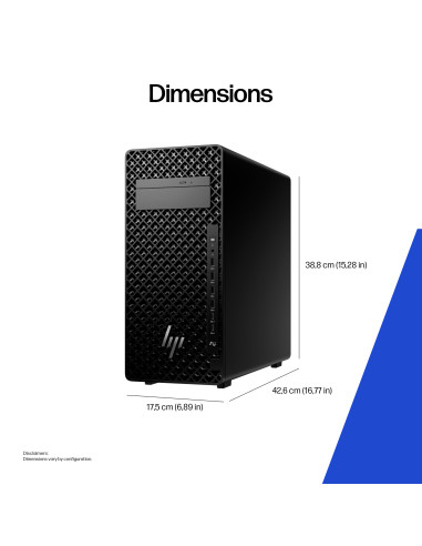 HP Z2 G1i Workstation Tower - Ultra 9-285K, 64GB, 1TB SSD, US keyboard, USB Mouse, Win 11 Pro, 3 years