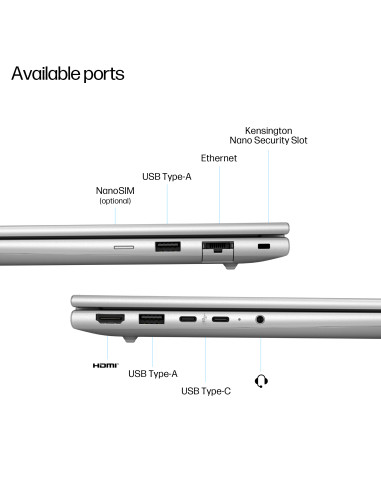 HP EliteBook 6 G1a AI 14 - Ryzen AI 5 340, 16GB, 512GB SSD, 14 WUXGA 300-nit AG, 5MP IR cam, WWAN-ready, Smartcard, FPR, US bac