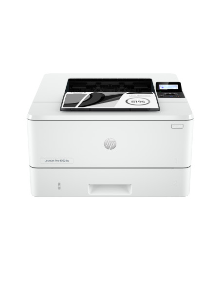 HP LaserJet Pro 4002dw Printer - A4 Mono Laser, Print, Automatic Document Feeder, Auto-Duplex, LAN, WiFi, 40ppm, 750-4000 pages