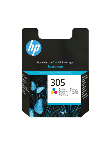 HP 305 Tri-Color Ink Cartridges, 100 pages, for HP DeskJet 2300, 2710, 2720, Plus 4100 (with plastic cover)