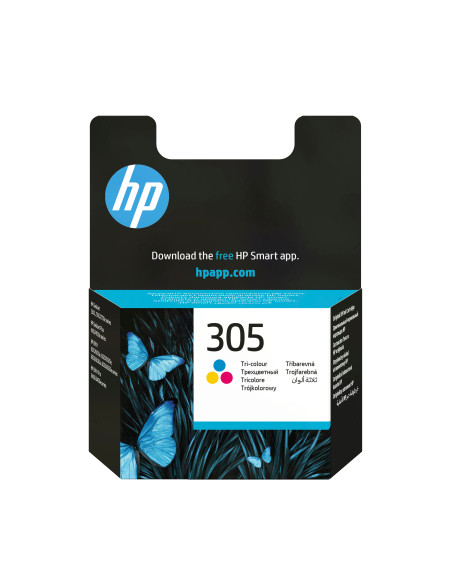 HP 305 Tri-Color Ink Cartridges, 100 pages, for HP DeskJet 2300, 2710, 2720, Plus 4100 (with plastic cover)