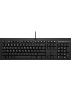 HP 125 G2 USB Wired Keyboard, Sanitizable, Copilot Key - Black - US ENG (BULK of 12 pcs)