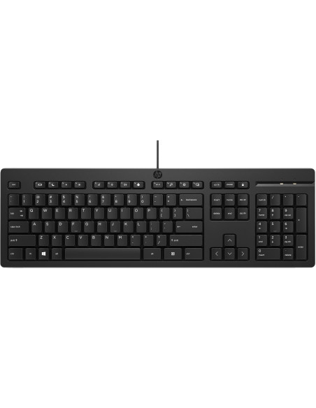 HP 125 G2 USB Wired Keyboard, Sanitizable, Copilot Key - Black - US ENG (BULK of 12 pcs)