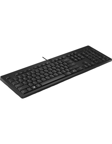 HP 125 G2 USB Wired Keyboard, Sanitizable, Copilot Key - Black - US ENG (BULK of 12 pcs)