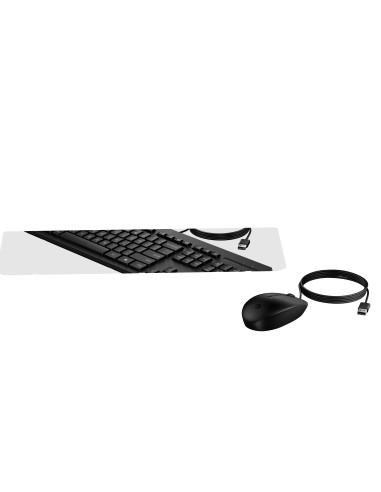 HP 225 G2 USB Wired Mouse Keyboard Combo, Copilot Key - Black - ESTONIAN