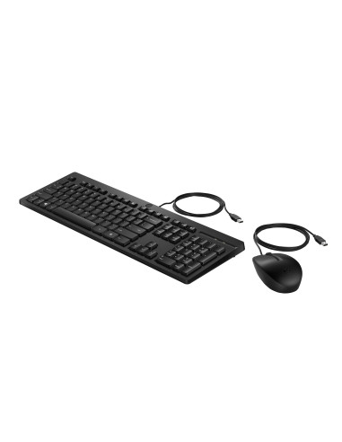 HP 225 G2 USB Wired Mouse Keyboard Combo, Copilot Key - Black - ESTONIAN