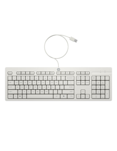 HP 225 G2 USB Wired Mouse Keyboard Combo, Copilot Key - Cashmere White - ESTONIAN