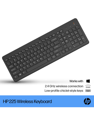 HP 225 Wireless Keyboard - Black - US ENG