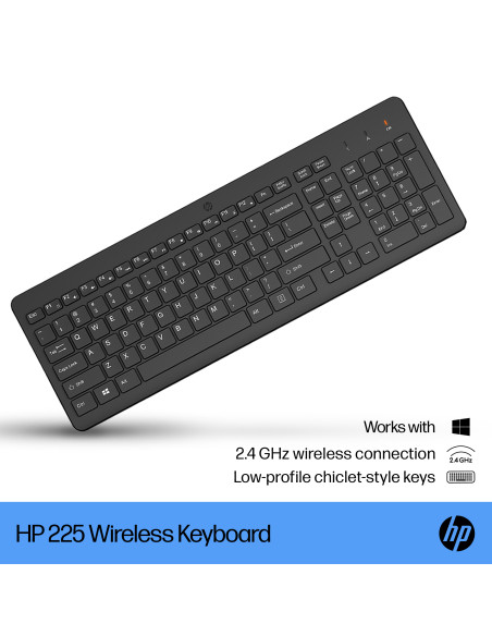 HP 225 Wireless Keyboard - Black - US ENG