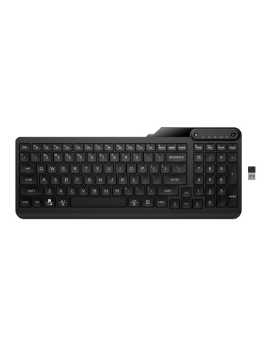 HP 475 Wireless Silent Keyboard - Dual-Mode, Spill-resistant, Sanitizable, Programmable - Black - US ENG