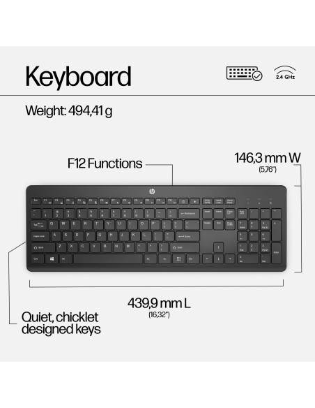 HP 230 Wireless Mouse Keyboard Combo - White - EST