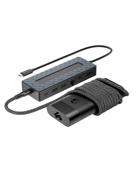 HP Universal USB-C Multiport Hub with 65W Power Adapter Notebook Charger - 2x USB-A, 2x USB-C(65W/Data), DisplayPort/HDMI, RJ-4