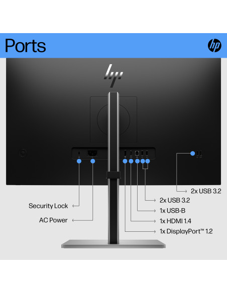 HP E27 G5 FHD Monitor - BOX DAMAGE - 27" 1920x1080 FHD 300-nit 75Hz AG, IPS, HDMI/DisplayPort, 4x USB-A, height adjustable/tilt