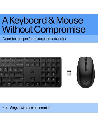 HP 655 Wireless Mouse Keyboard Combo - Black - ESTONIAN