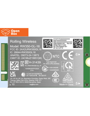 HP 4G LTE Modem - OPENBOX - m.2 WWAN Cat 16 Mobile Broadband Cellular (compatible with WWAN-ready ProBook EliteBook 4 6 - G1i G