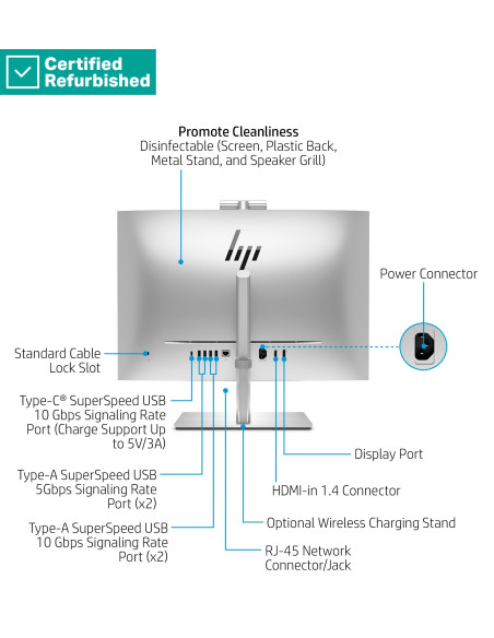 RENEW GOLD HP Elite 840 G9 AIO All-In-One 24 - i9-13900, 16GB, 1TB SSD, 23.8 FHD Non-Touch AG, Height Adjustable, Win 11 Pro, 1