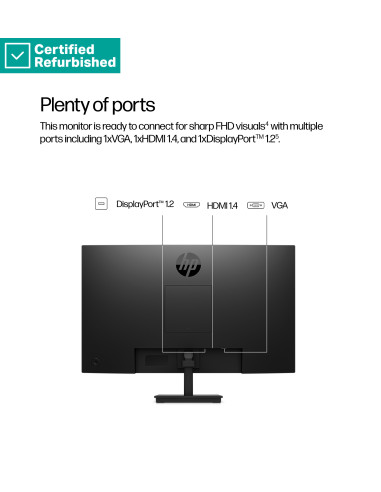 RENEW SILVER HP 327pf Series 3 Pro FHD Monitor - 27" 1920x1080 FHD 250-nit 100Hz AG, IPS, HDMI/VGA/DisplayPort, tilt, 1 years