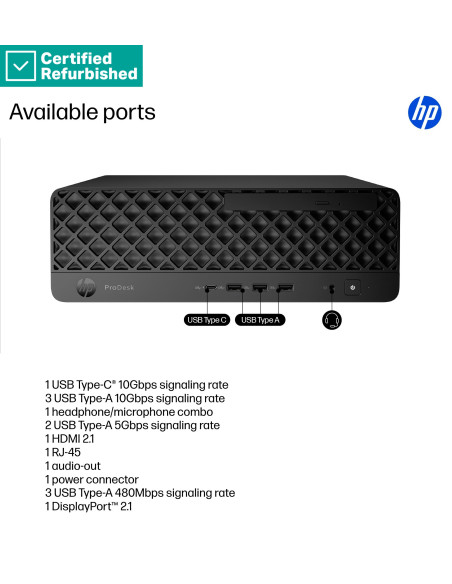 RENEW SILVER HP ProDesk 4 G1i SFF - Ultra 7-265, 32GB, 1TB SSD, No Mouse, Win 11 Pro, 1 years