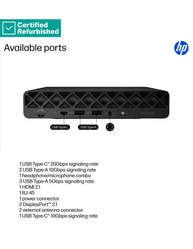 RENEW SILVER HP ProDesk 4 G1i Mini - Ultra 5-235, 16GB, 512GB SSD, No Mouse, Win 11 Pro, 1 years