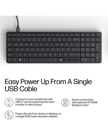HP EliteBoard G1a AI - Ryzen 5 340, 16GB, 512GB SSD, WiFi & BT, FPR, US Backlit Spill Resistant keyboard, 675M mouse, 32Wh, Win