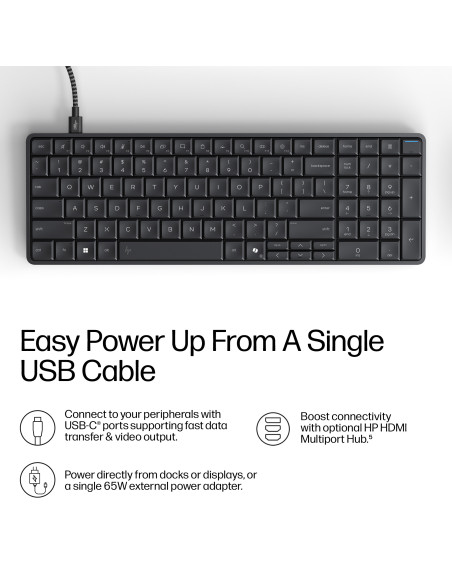 HP EliteBoard G1a AI - Ryzen 5 340, 16GB, 512GB SSD, WiFi & BT, FPR, US Backlit Spill Resistant keyboard, 675M mouse, 32Wh, Win