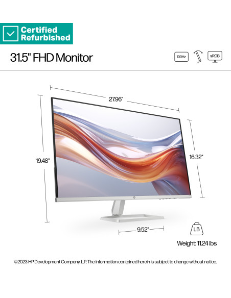 RENEW GOLD HP 532sf Series 5 FHD Monitor - 31.5" 1920x1080 FHD 300-nit 100Hz AG, VA, 2x HDMI/VGA, tilt, 1 years
