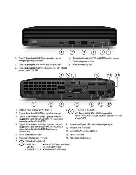HP Renewed Grade B | EliteDesk 800 G6 | Intel Core i5 | i5-10500T | 16 GB | SSD | 256 GB | Intel UHD Graphics | Windows 11 Pro