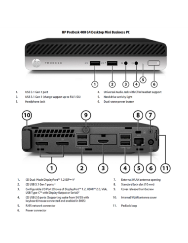 HP Renewed Grade A | ProDesk 400 G4 | Intel Core i3 | i3-8100T | 8 GB | SSD | 128 GB | Intel UHD Graphics 630 | Windows 11 Pro