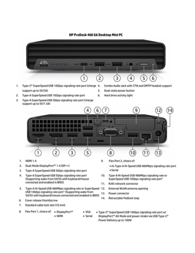 HP Renewed Grade C | ProDesk 400 G6 Desktop Mini | Intel Core i5 | i5-10500T | 16 GB | SSD | 256 GB | Intel UHD Graphics 630 | 