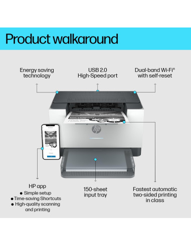 Laser Printer, HP, LaserJet M209DW, 6GW62F