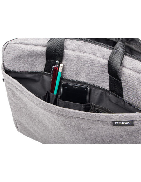 Natec Laptop Bag, Mustela, 15.6", Grey | Natec | Mustela | Fits up to size 15.6 " | Toploading laptop case | Shoulder strap | G