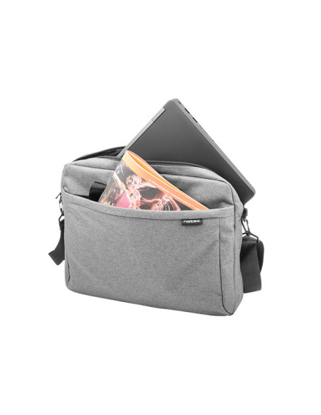 Natec Laptop Bag, Mustela, 15.6", Grey | Natec | Mustela | Fits up to size 15.6 " | Toploading laptop case | Shoulder strap | G