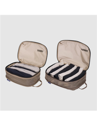 Thule | Compression Cube Set, Small/Medium | Packing Cube | Gentle Beige