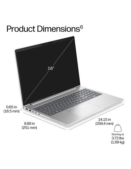 HP EliteBook 6 G2i 16 - Core 5-320, 16GB, 512GB SSD, 16 WUXGA 300-nit AG, 5MP IR cam, NO WWAN-readyness, Smartcard, FPR, US bac