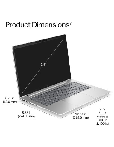 HP EliteBook 6 G2i 14 - Ultra 5-325, 32GB, 512GB SSD, 14 WUXGA 400-nit AG, 5MP IR cam, NO WWAN-readyness, Smartcard, FPR, ESTON
