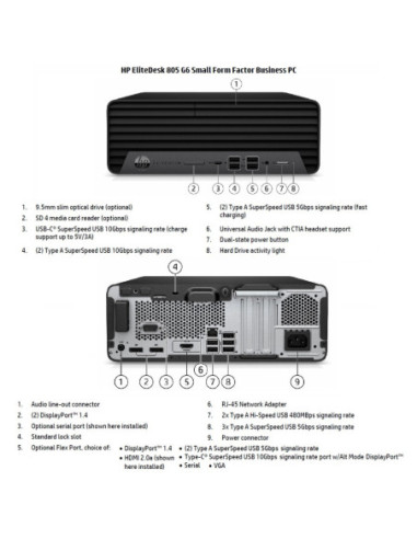 HP Renewed Grade A | EliteDesk 805 G6 SFF | AMD Ryzen 5 PRO | 4650G | 16 GB | SSD | 256 GB | AMD Radeon Graphics | Windows 11 P