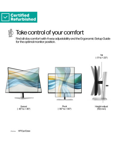 RENEW GOLD HP 524pu Series 5 Pro FHD Charging Monitor - 23.8" 1920x1080 FHD 350-nit 100Hz AG, IPS, USB-C(100W/15W)/HDMI/Display