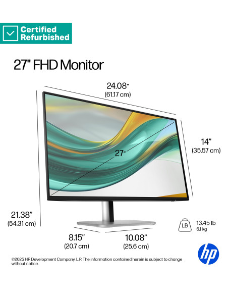 HP 527pf Series 5 Pro 27" FHD 100Hz monitorius Renew Silver | HP24.lt