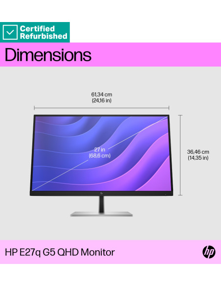 HP E27q G5 27" QHD IPS monitorius Renew Silver | HP24.lt