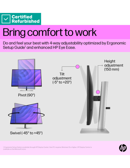 HP E27q G5 27" QHD IPS monitorius Renew Silver | HP24.lt