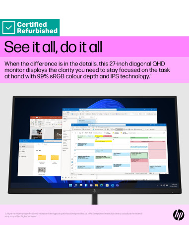 HP E27q G5 27" QHD IPS monitorius Renew Silver | HP24.lt